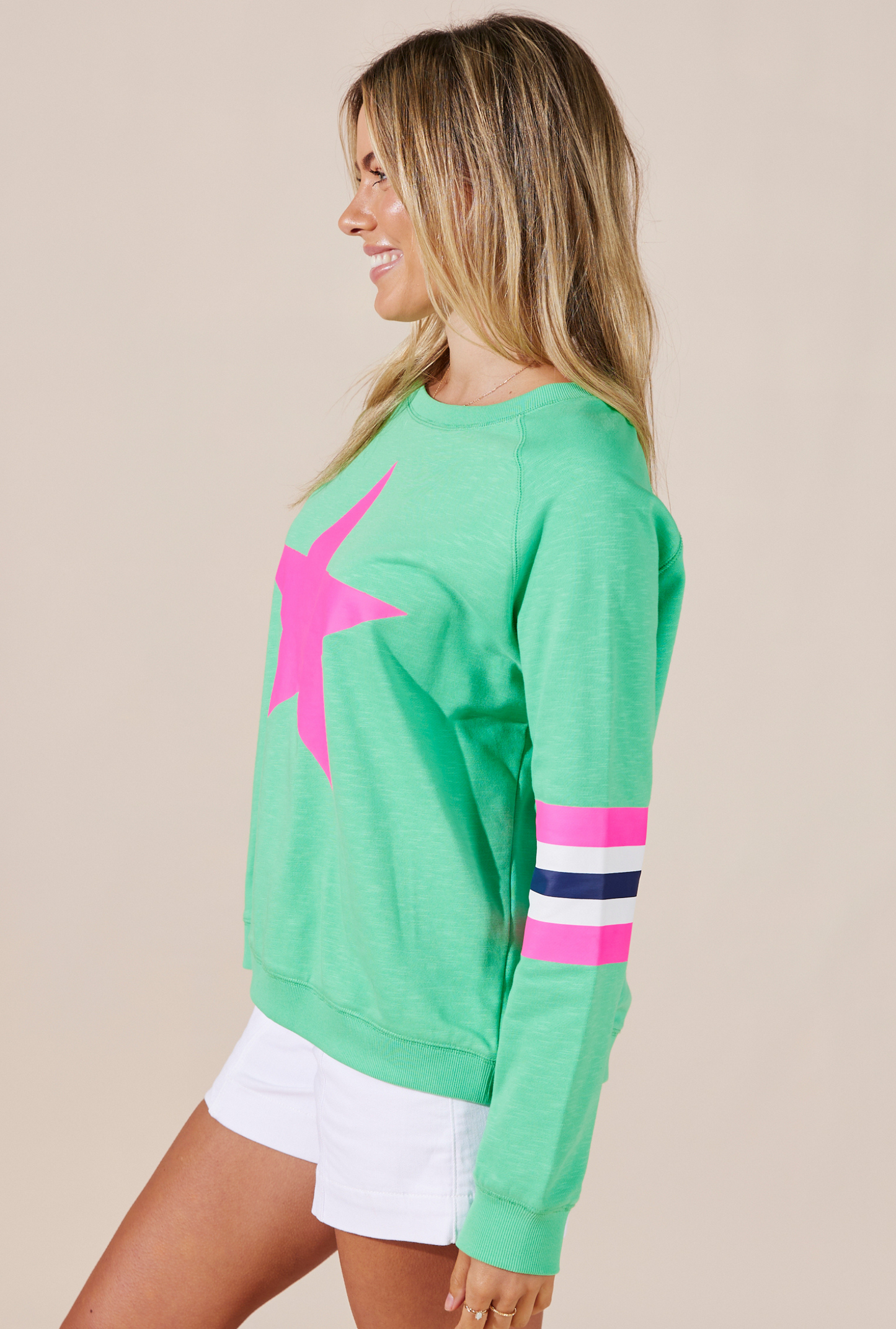 Green and sale pink sweater