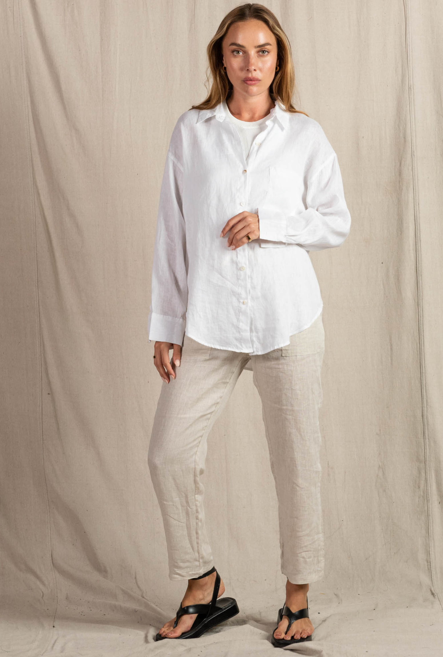Maya Linen Shirt - White