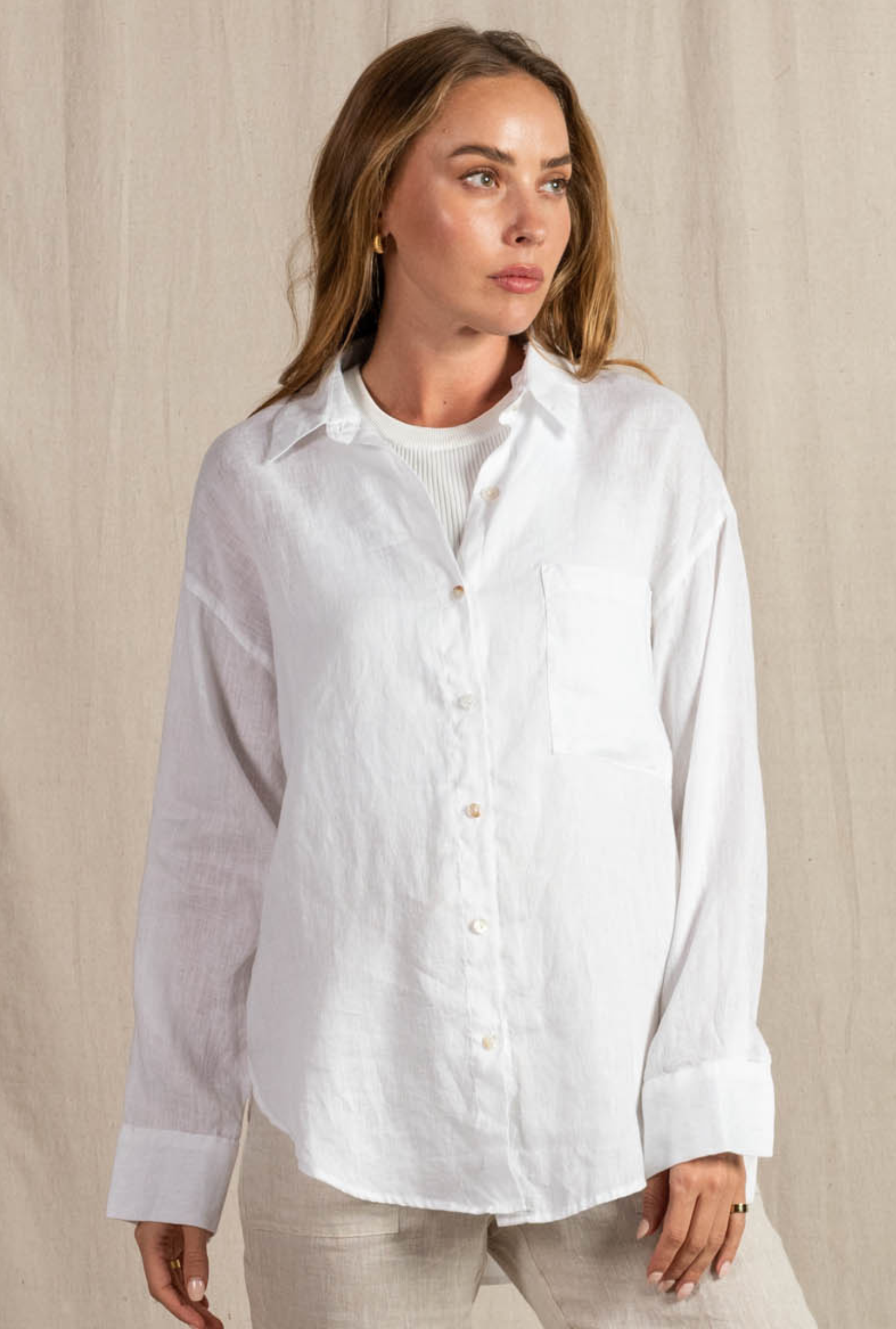 Maya Linen Shirt - White