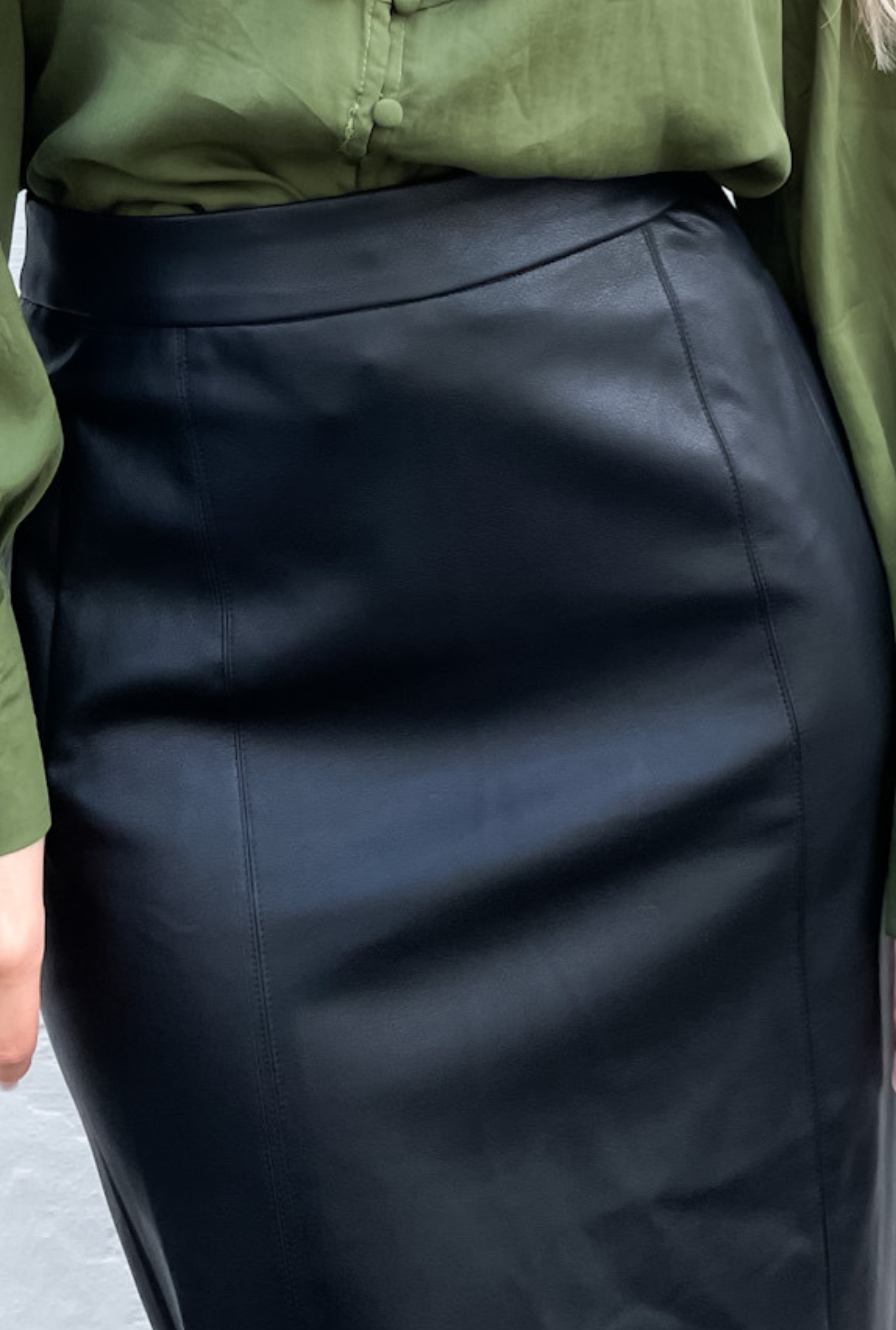 Nikki Faux Leather Skirt - Black