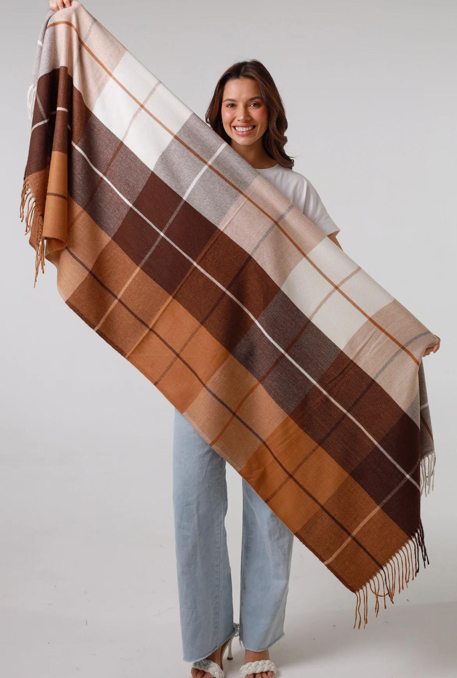 Adeline Scarf - Choclate/Tan