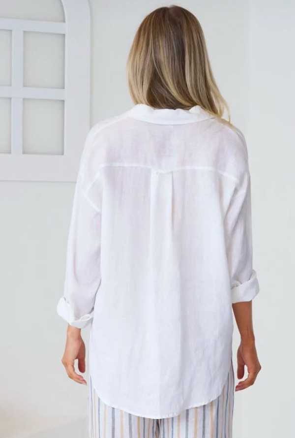 Millie Linen Shirt - White