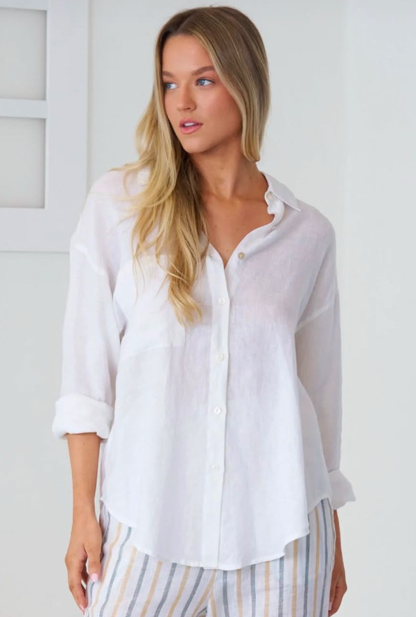 Millie Linen Shirt - White