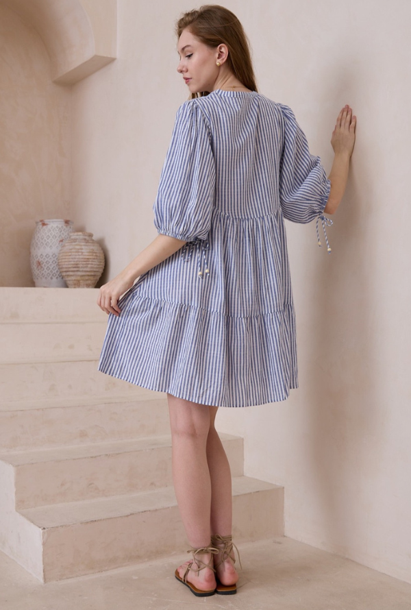 Bonnie Dress - Blue Stripe