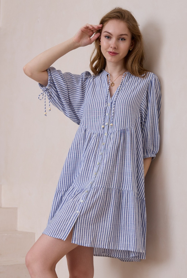 Bonnie Dress - Blue Stripe