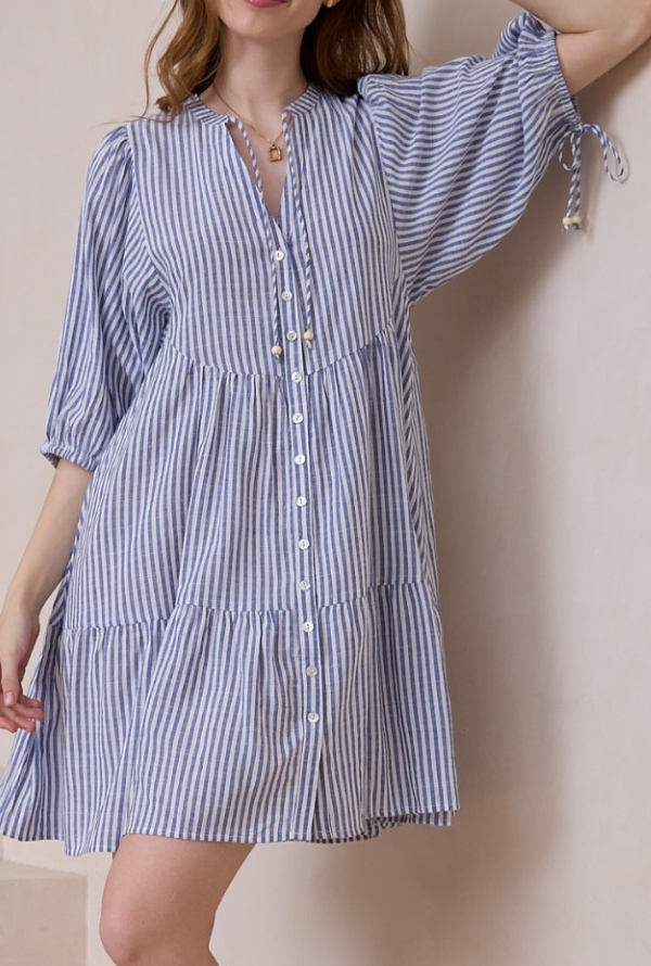 Bonnie Dress - Blue Stripe