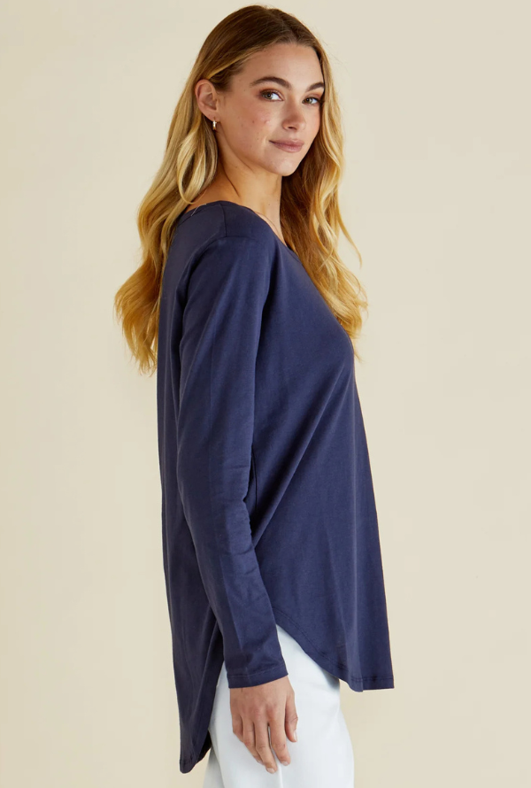 Megan L/S Top - Navy