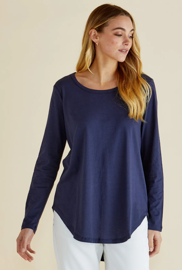 Megan L/S Top - Navy