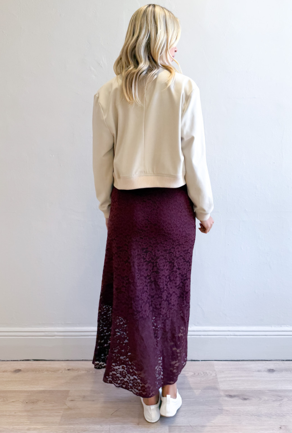 Lexi Lace Skirt - Burgundy