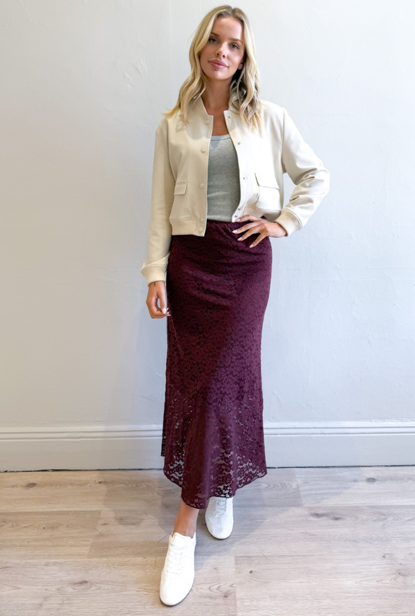 Lexi Lace Skirt - Burgundy