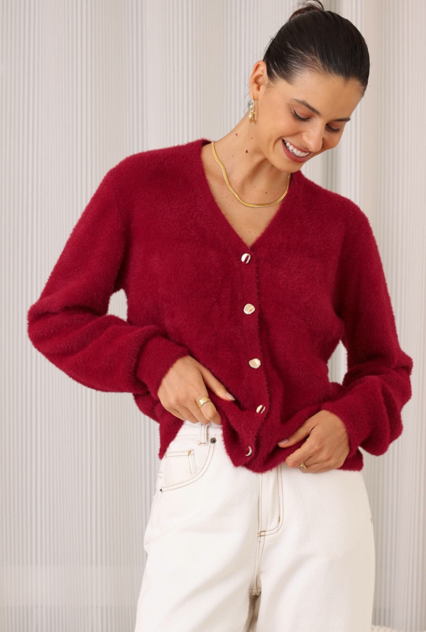 June Cardigan - Cherry