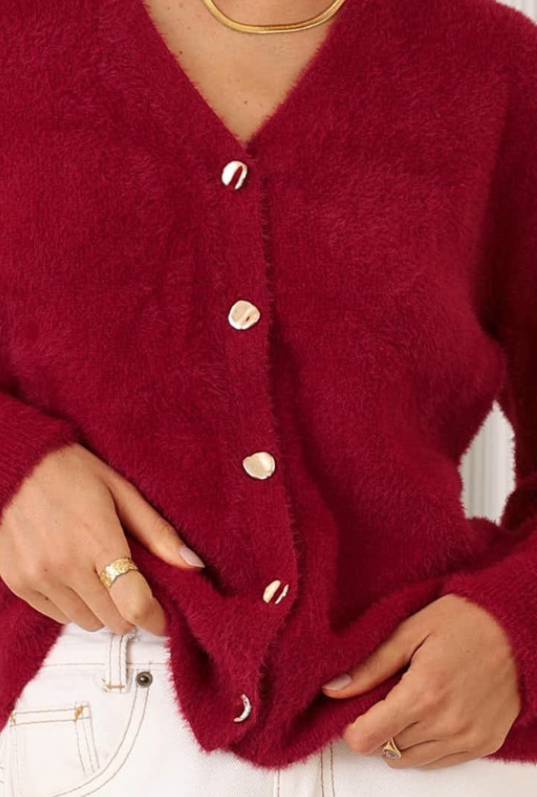 June Cardigan - Cherry