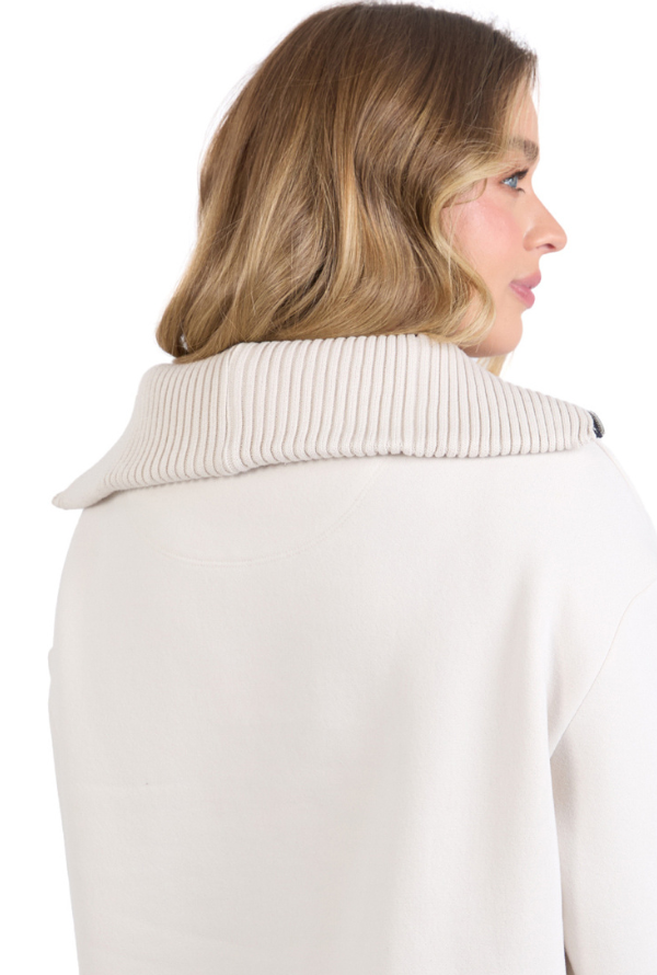 Foxwood Knit Collar Crew - Bone