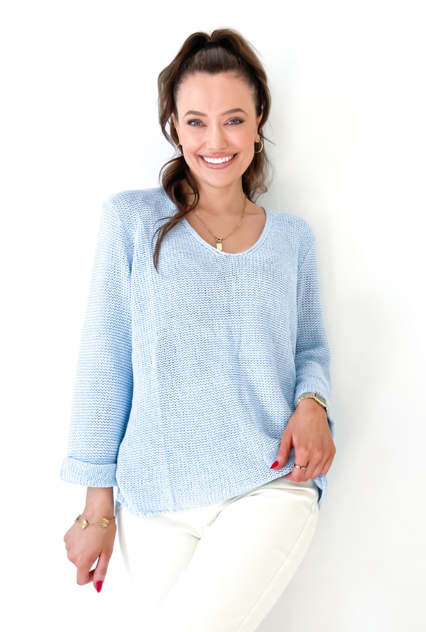 Billie Loop Knit - Powder Blue