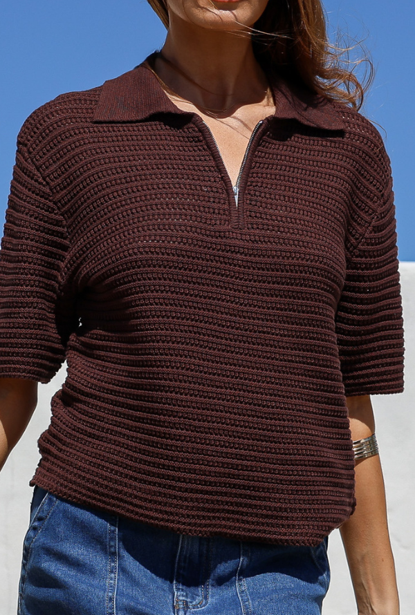 Mollie Knit Top - Chocolate