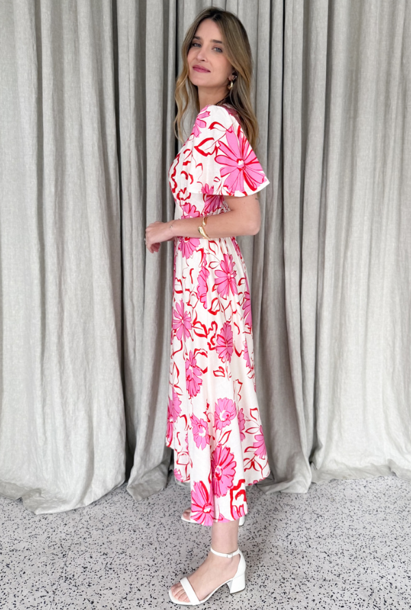 Holly Midi - Pink/Red