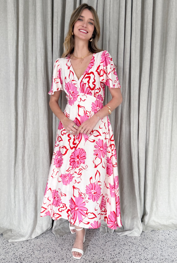 Holly Midi - Pink/Red