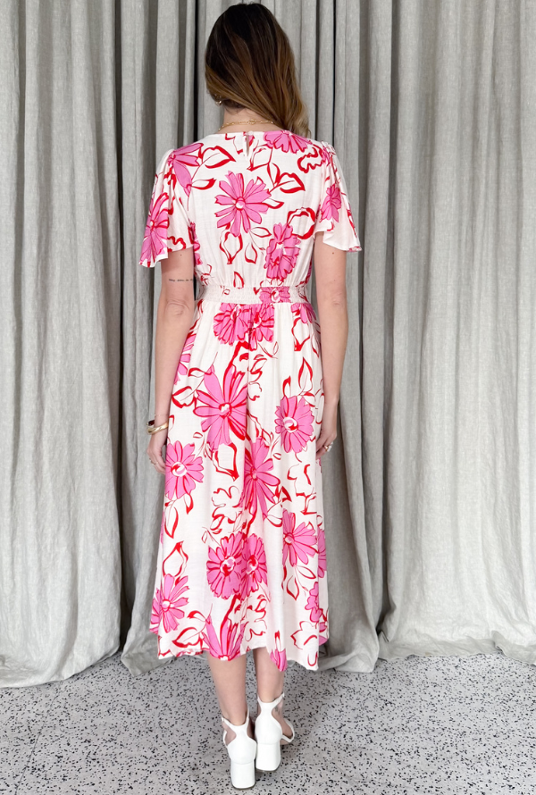 Holly Midi - Pink/Red