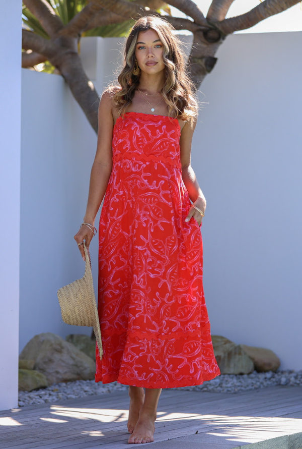 Clara Maxi Dress - Red