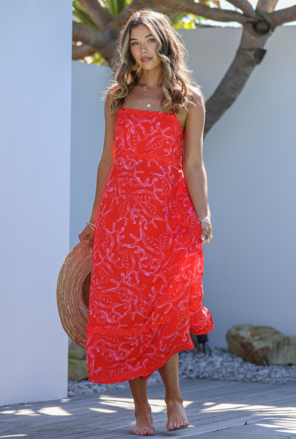 Clara Maxi Dress - Red