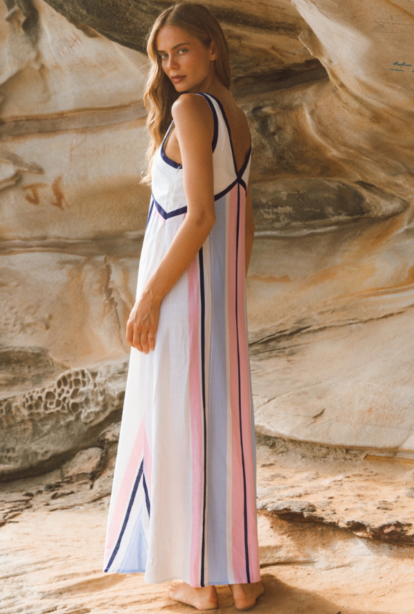 Pastelle Maxi Dress - Pink and Blue