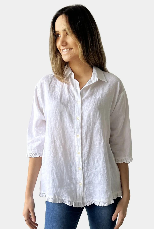 Lara Linen Shirt - White