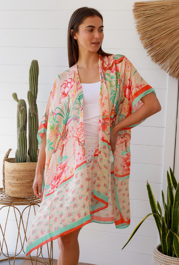 Faith Kimono - Coral