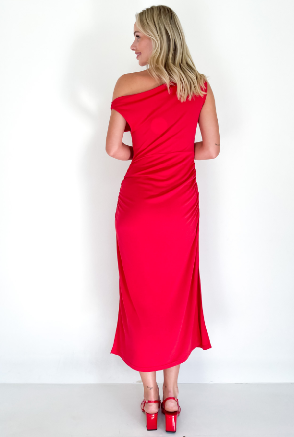 Demi Midi Dress - Red