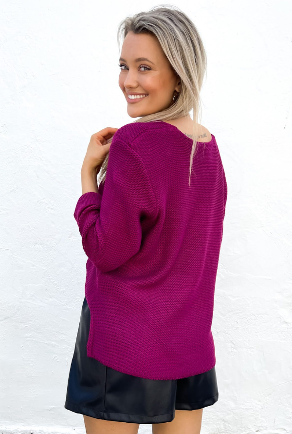 Maddy Knit - Burgundy