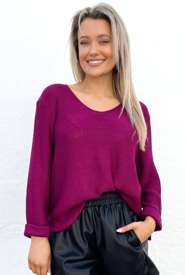 Maddy Knit - Burgundy