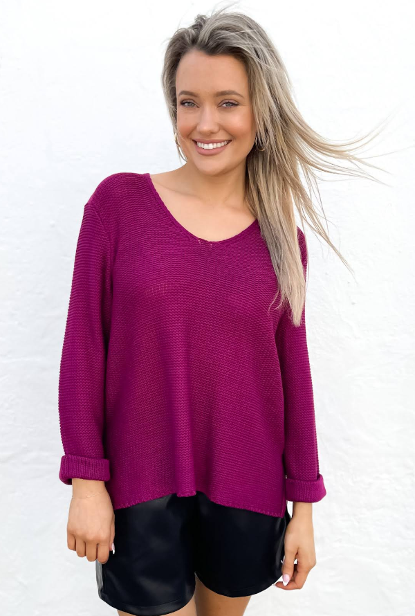 Maddy Knit - Burgundy