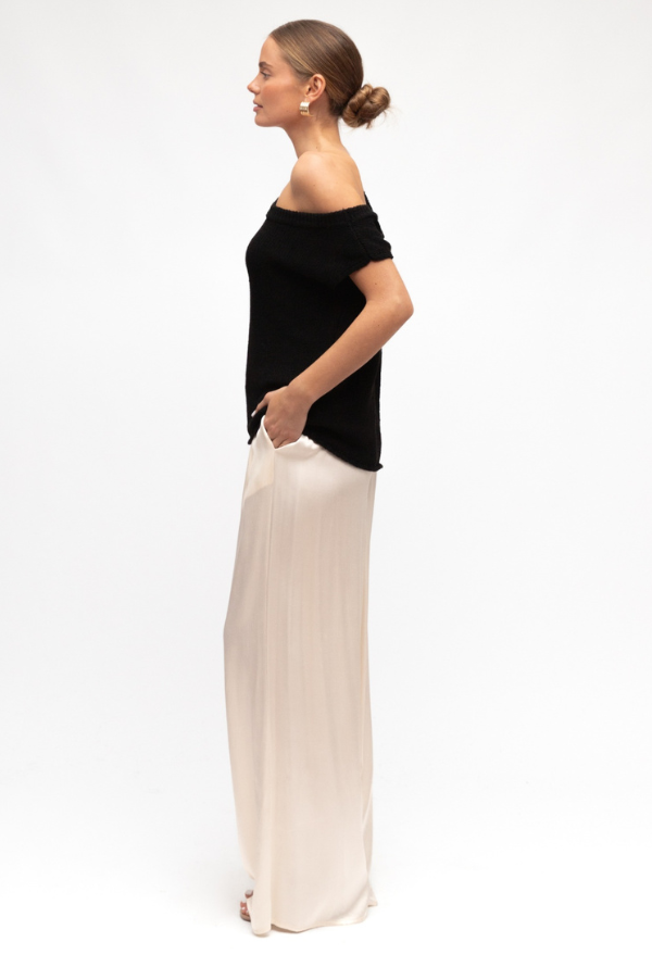 Valari Satin Pants - Cream