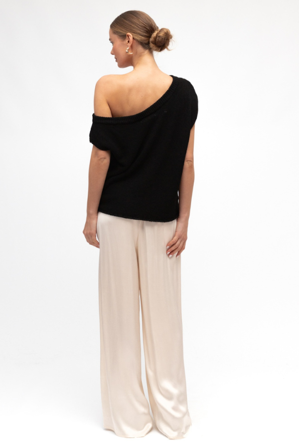 Valari Satin Pants - Cream
