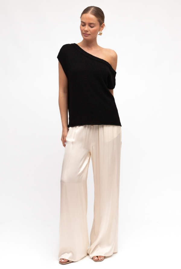 Valari Satin Pants - Cream
