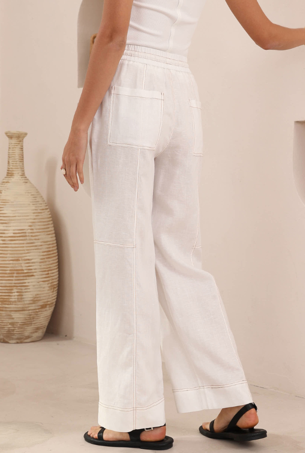 Jacinta Linen Pants - White