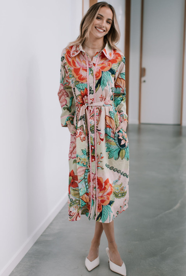 St Tropez Shirt Dress - Blush