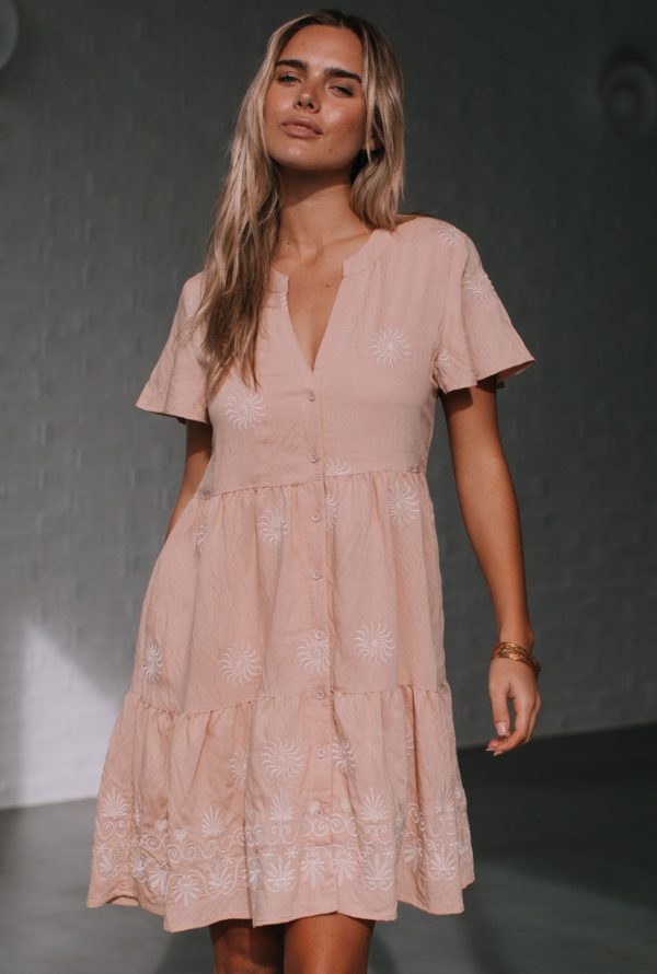 Arla Dress - Pink/Latte