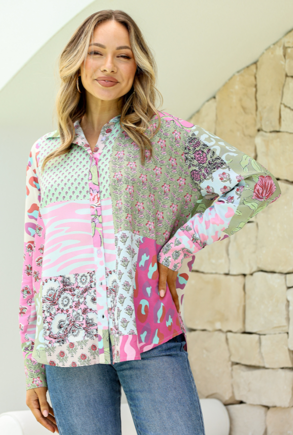 Maggie Patch Shirt - Pink