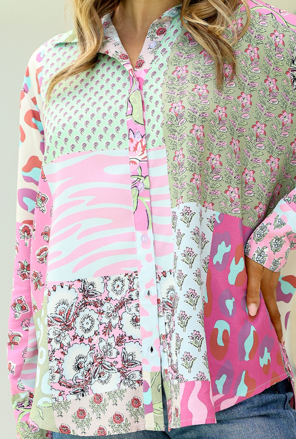 Maggie Patch Shirt - Pink