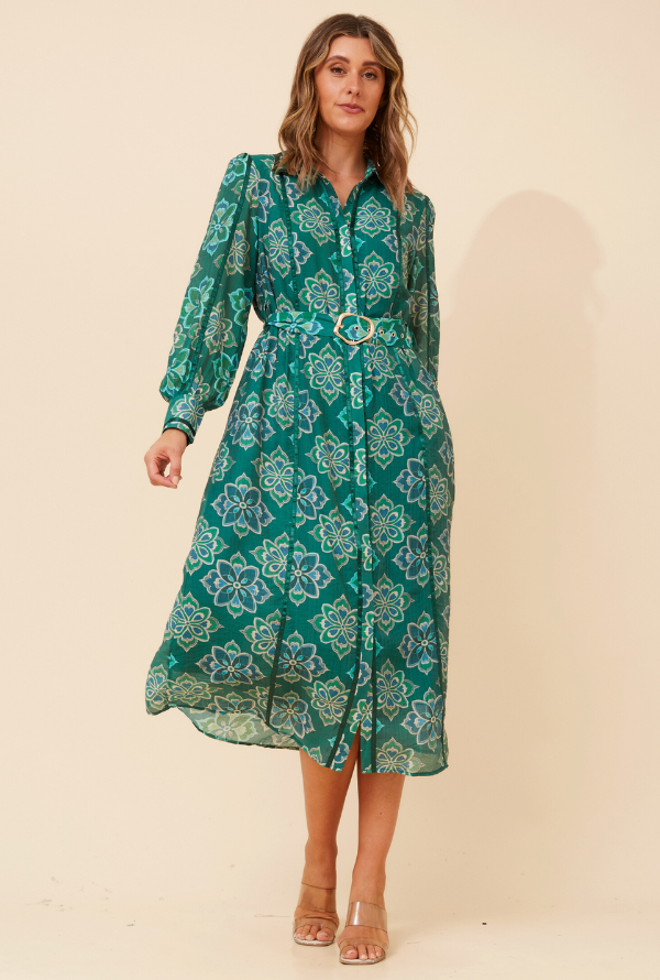 Hayman Midi Dress - Green