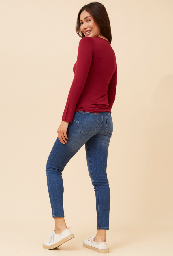 Bianca L/S Tee - Burgundy