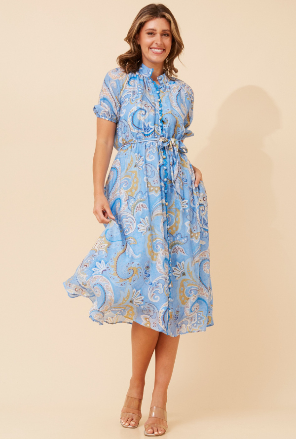 Skye Midi Dress - Blue