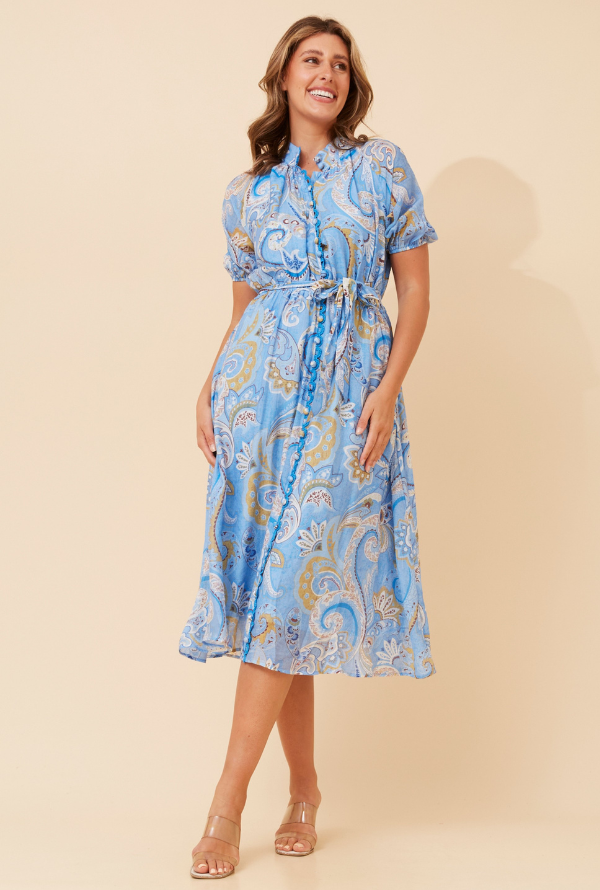 Skye Midi Dress - Blue