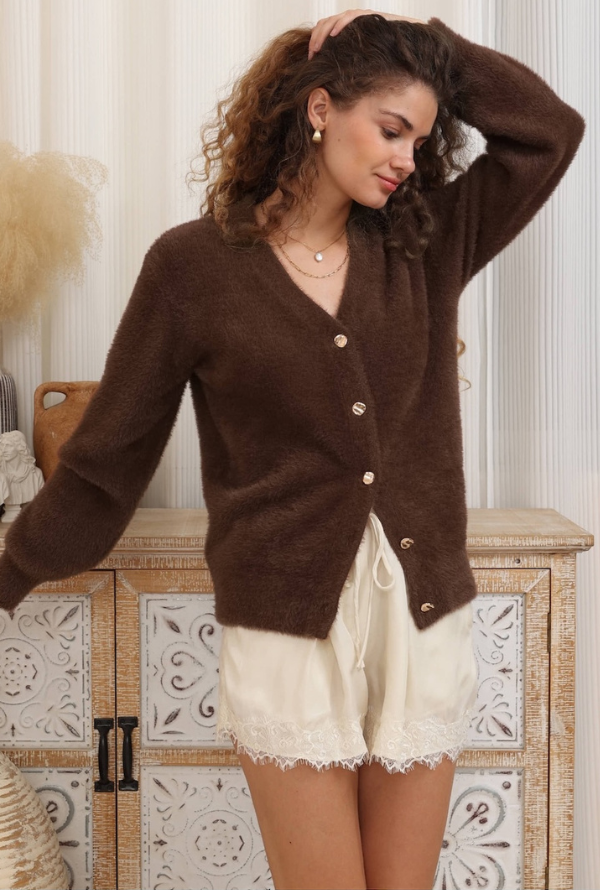 Nia Cardigan - Chocolate