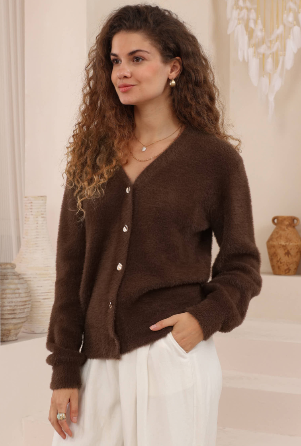Nia Cardigan - Chocolate