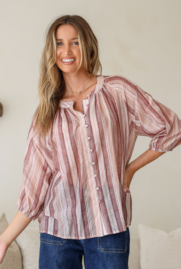 Malta Shirt - Pink Stripe