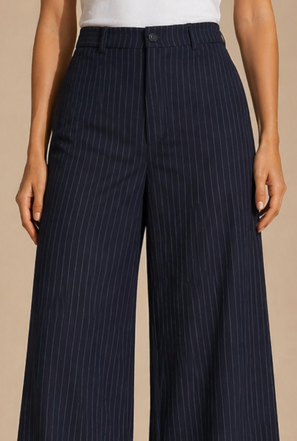Sabrina Pinstripe Pant - Navy