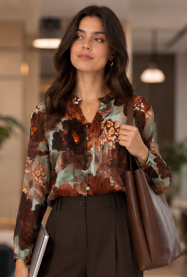 Peony Blouse - Chocolate