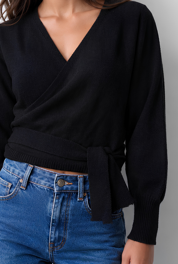 Sailor Wrap Knit - Black