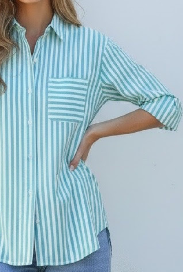 Sienna Shirt - Green/White